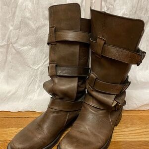 Steve Madden brown leather slouchy boots